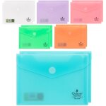 Lot de 12 enveloppes en plastique - lot de chemises en plastique, couleurs pastel assorties, pour classement, ...
