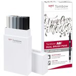 Lot de 12 feutres pinceau a 2 pointes, nuances de gris