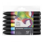 Lot de 12 feutres promarker watercolour tons basiques winsor et newton