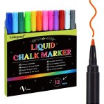 Lot de 12 marqueurs a craie liquide - multicolore - lavable - marqueurs a craie - marqueurs pour tableau ...