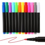 Lot de 12 marqueurs a craie pour tableau noir, lavable, pointe fine 1 mm d'�paisseur, pour fen�tres, ...