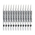 Lot de 12 marqueurs permanents a pointe fine - s�chage rapide, r�sistants a l'eau, multi - surfaces