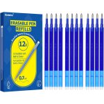 Lot de 12 mines de rechange effaables 0, 7 mm - longueur d'criture : 400 m - bleu - compatible avec ...