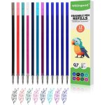 Lot de 12 mines de rechange pour stylos [5 bleues + 7 couleurs] - compatible avec legami - facile a effacer ...