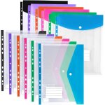 Lot de 12 pochettes perfores a4 extensibles en plastique a4, pochettes de classement de documents, impermabl ...