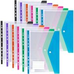 Lot de 12 pochettes perfores en plastique a4 extensibles pour classement de documents, impermables, ...