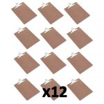 Lot de 12 porte - blocs rigide clipboard marron