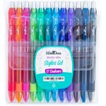 Lot de 12 stylos couleurs a pointe fine stylo gel acrylique, feutre gel pen r�tractable encre s�chage ...
