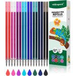 Lot de 16 recharges pour stylos [8 couleurs, lot de 16] - compatible avec facile a effacer - pointe du ...