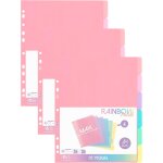 Lot de 18 intercalaires en plastique rainbow pastel - maxi format (24, 5x30, 5cm) - pour classeur a4 ...