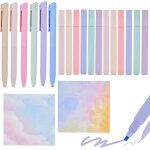 Lot de 18 surligneurs pastel 12 couleurs pastel marqueurs surligneurs paste et 6 stylos fineliner multicolores ...