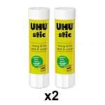 Lot de 2 b�tons de colle blanche uhu 8, 2g