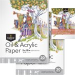 Lot de 2 blocs de papier huile et acrylique 22, 9 x 30, 5 cm 20 feuilles chacune epaisseur optimale (350 ...
