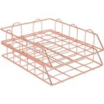 Lot de 2 corbeille fichier organisateur en mtal empilable de bureau, classeur papier lettre organisateur ...