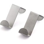 Lot de 2 crochets r�versibles en acier inoxydable pour porte d'armoire, tiroir, bureau, cuisine, porte ...