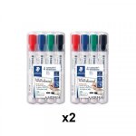 Lot de 2 etuis de 4 marqueurs effa�able ? sec - lumocolor whiteboard marker staedtler