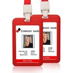 Lot de 2 porte - badges d'identification verticaux avec cordon de cou dtachable porte - carte d'identit ...