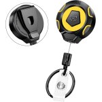 Lot 2 porte - cls rtractable renforc, rtraction 283, 5 g, cordon inox 80 cm, porte - badge mousqueton, ...