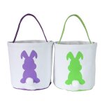 Lot de 2 sacs de p�ques en forme d'oreilles de lapin, paniers de p�ques en toile de jute, sacs - cadeaux ...