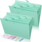 Lot de 2 trieurs a soufflets, systme de classeur, porte - documents a4, avec etiquettes, classeur a ...