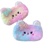 Lot de 2 trousses a crayons en peluche, jolie trousse a crayons arc - en - ciel trousse a crayons moelleuse ...