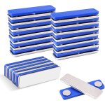 Lot de 20 badges magn�tiques adh�sifs, 45 x 13mm badges nominatifs aimant�s, avec 3 neodym - magneten, ...