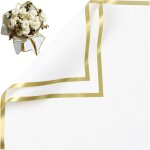 Lot de 20 feuilles de papier cadeau a bord dor pour bouquet de fleuriste - impermable et epais - 58, ...
