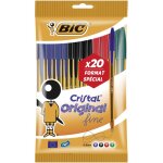 Lot de 20 stylos bille cristal original assortis - pointe fine