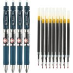 Lot de 20 stylos a bille r�tractables de 0, 5 mm - bleu fonc� - recharge pour m�decin, infirmi�re, ecriture ...