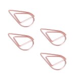Lot de 200 trombones mignons en or rose, pinces a papier lisses en forme de goutte pour etudiant au bureau ...