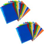 Lot de 24 feuille intercalaires classeur a anneaux a4 12 positions intercalaire plastique multicolore ...