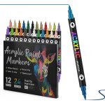 Lot de 24 marqueurs acryliques a double tête - pinceau doux de 1 a 5 mm - stylos acryliques non toxiques ... Lot de 24 marqueurs acryliques a double tête - pinceau doux de 1 a 5 mm - stylos acryliques non toxiques ...