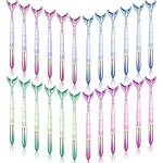 Lot de 24 stylos a bille en forme de sir�ne - stylo a bille a encre gel cristal - stylos a queue de poisson ...