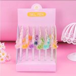 Lot de 24 stylos a encre noire 0. 5mm, avec pendentif cratif en forme de tasse de jus, stylo a gel, ...