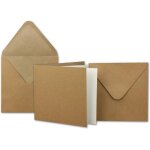 Lot de 25 cartes en papier kraft carré 13, 5 x 13, 5 cm avec enveloppes et feuilles d'insertion - kit ... Lot de 25 cartes en papier kraft carré 13, 5 x 13, 5 cm avec enveloppes et feuilles d'insertion - kit ...