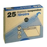 Lot de 25 dossiers suspendus pour tiroir fond 15 mm - format a4 - kraft orange - 42 cm x 34. 5 cm x 9 ...