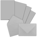 Lot de 25 feuilles de papier a lettre din a5 avec enveloppes c6 gris clair fermeture humide (gris) papier ... Lot de 25 feuilles de papier a lettre din a5 avec enveloppes c6 gris clair fermeture humide (gris) papier ...