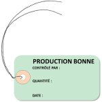 Lot de 250 etiquettes américaines 'production bonne' cartonnées 100x55 mm avec attache métallique Lot de 250 etiquettes américaines 'production bonne' cartonnées 100x55 mm avec attache métallique