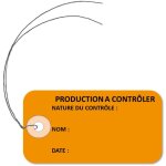 Lot de 250 etiquettes am�ricaines 'production a controler' cartonn�es 100x55 mm avec attache m�tallique ...