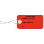 Lot de 250 etiquettes amricaines 'en panne' cartonnes 100x55 mm avec attache mtallique - maintenance ...