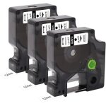 Lot de 3 bandes de rechange pour etiquettes compatibles dymo d1 45013 s0720530 (12 mm x 7 m) ruban adh�sif ...