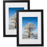 Lot de 3 cadres photo, format a4, 21 x 30 cm, noirs, en bois mdf, avec passe - partout en papier, pour ...