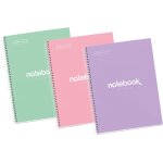 Lot 3 cahiers a4, notebook emotions, 80 pages 90 g / m, cahier a points dots, cahiers a couverture rigide ...