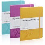 Lot de 3 carnets de notes ligns a couverture rigide en cuir synthtique - format a5 - papier a rayures ...