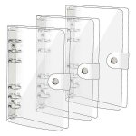 Lot de 3 classeurs a anneaux a6 transparents en pvc souple, couverture transparente pour carnet de notes, ...