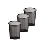 Lot de 3 corbeilles a papier circulaires en maille lgre en mtal, idales pour la cuisine, la maison, ...