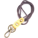 Lot de 3 cordons tour de cou en cuir avec fermoir en mtal solide pour porte - badge, cls, tlphone ...