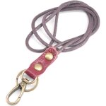 Lot de 3 cordons tour de cou en cuir avec fermoir en mtal solide pour porte - badge, cls, tlphone ...
