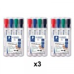 Lot de 3 etuis de 4 marqueurs effa�able a sec - lumocolor whiteboard marker staedtler