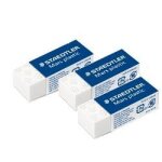 Lot de 3 gommes blanches - sans phtalate ni latex - staedtler - mars plastic
